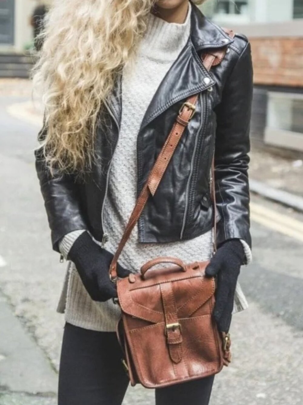 Vintage Cognac Brown Professional Camera Bag